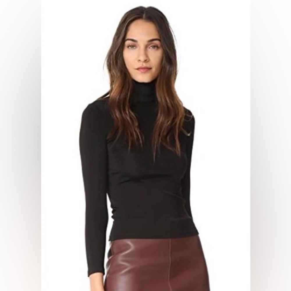 HELMUT LANG Bondage Jersey Leather Neck Top (107)